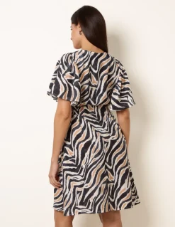 Coconut Button Shirred Waist Dress