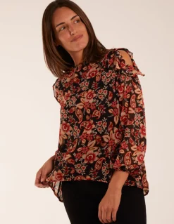 Cold Shoulder Frill Blouse