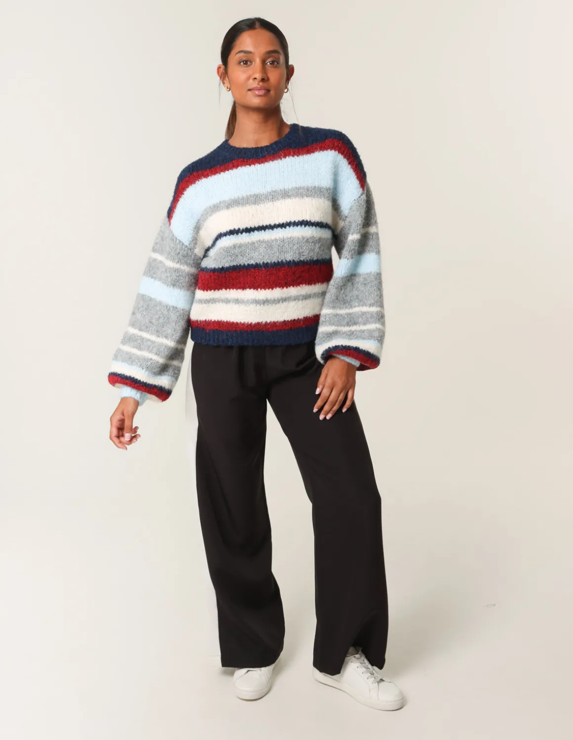 Colourful Block Horizontal Stripes Jumper