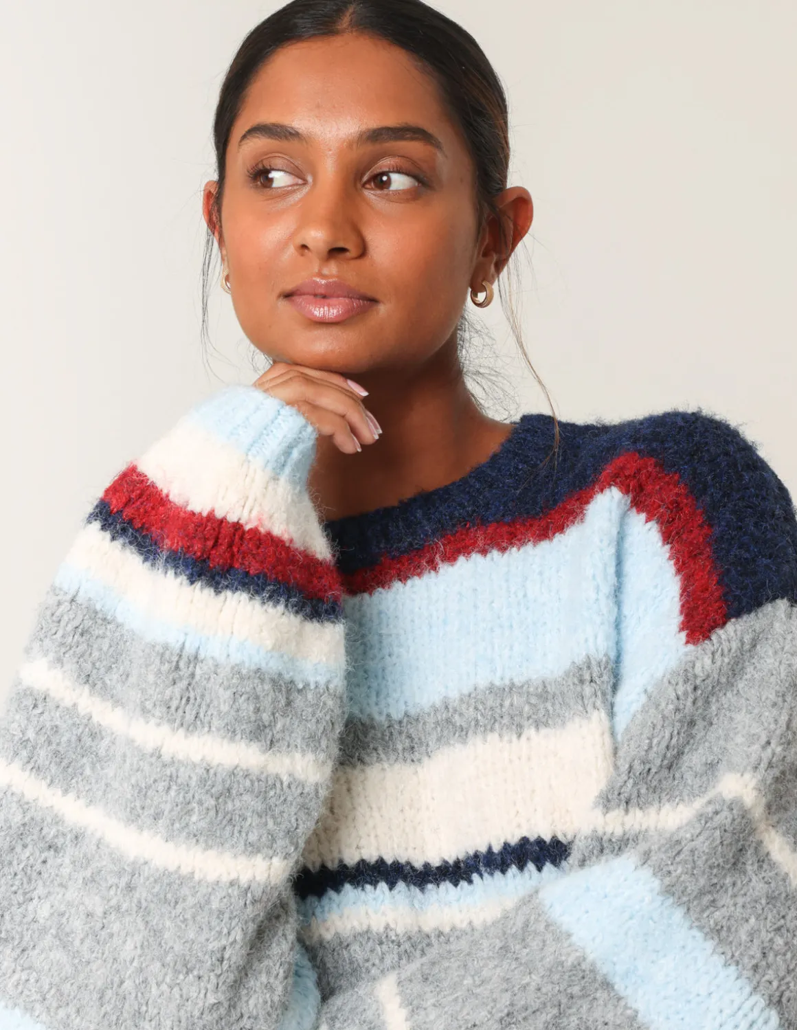 Colourful Block Horizontal Stripes Jumper
