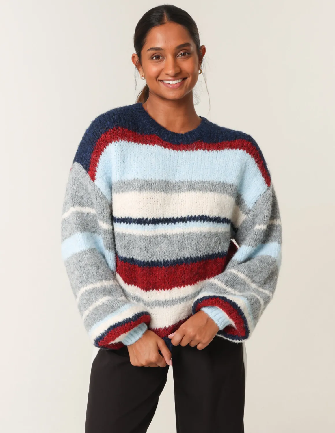 Colourful Block Horizontal Stripes Jumper