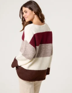 Colourful Stripped V Neck Jumper