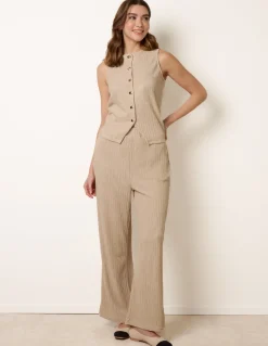 Crew Neck Button Through Vest