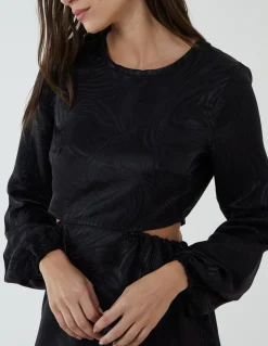 Crew Neck Cut Out Midi Dress