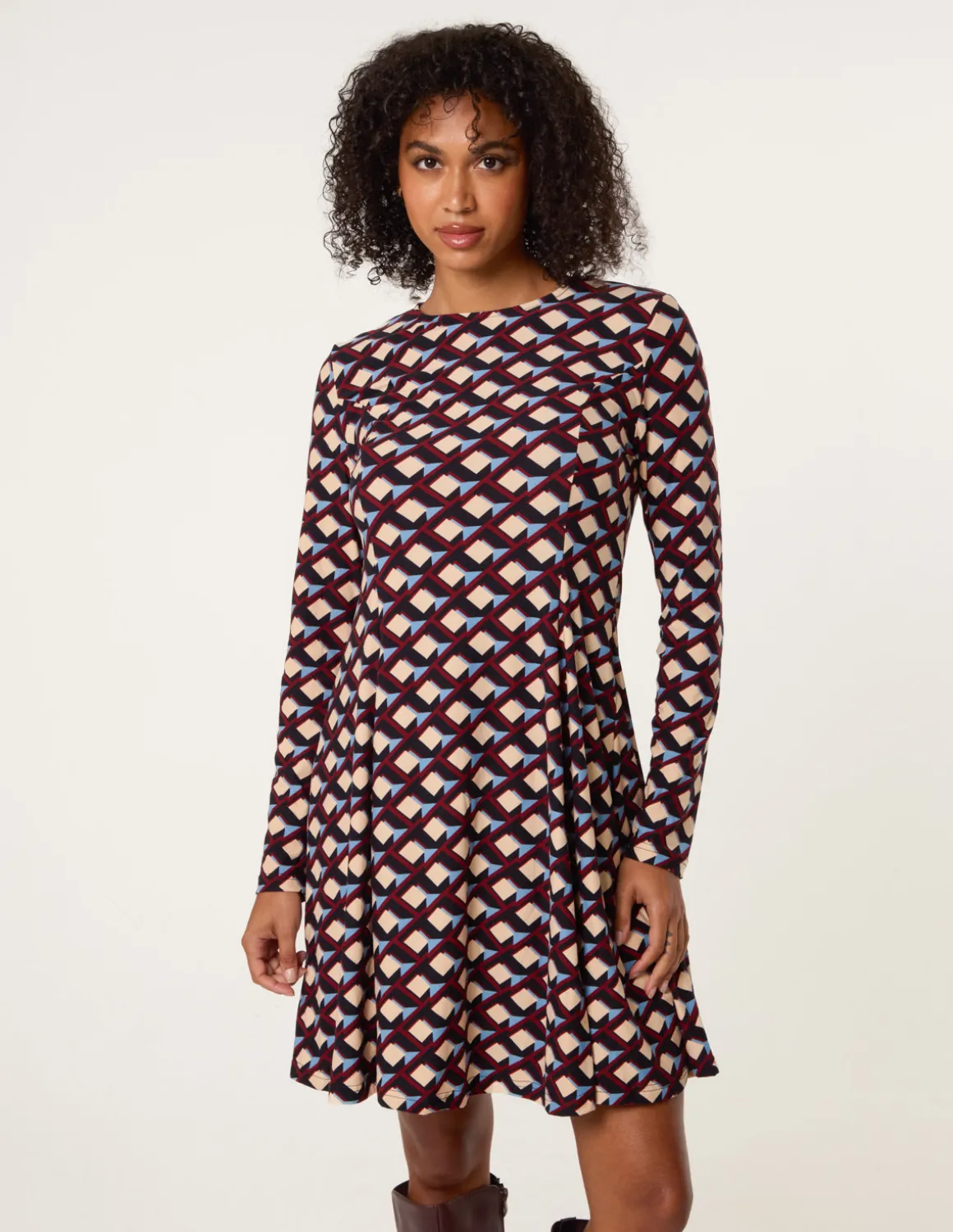Crew Neck Mini Dress