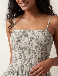 Crinkle Shirred Strappy Jumpsuit