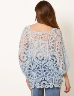Crochet Detailed Kimono Top