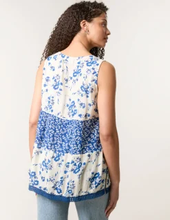 Crochet Mix Button Front Top