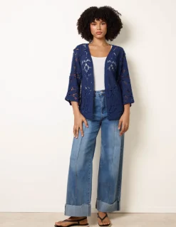 Crochet Tie Front Cardigan