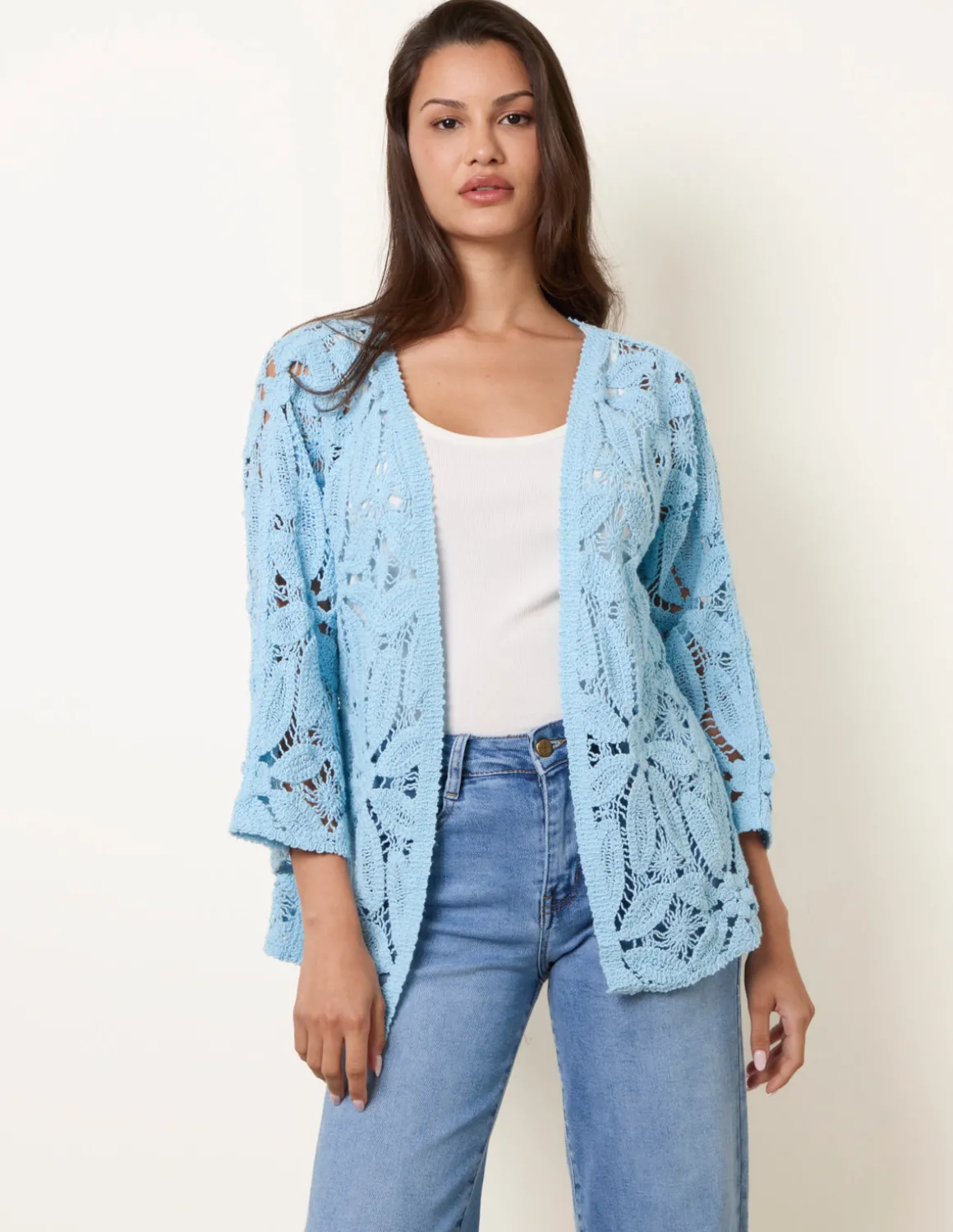 Crochet Tie Front Cardigan