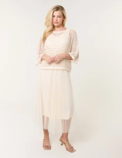 Crochet Top Pleat Dress