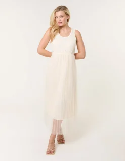 Crochet Top Pleat Dress