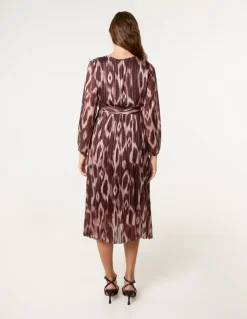 Crossover Metallic Pleated Dress