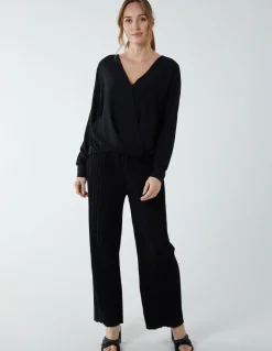 Crossover Woven Plain Blouse