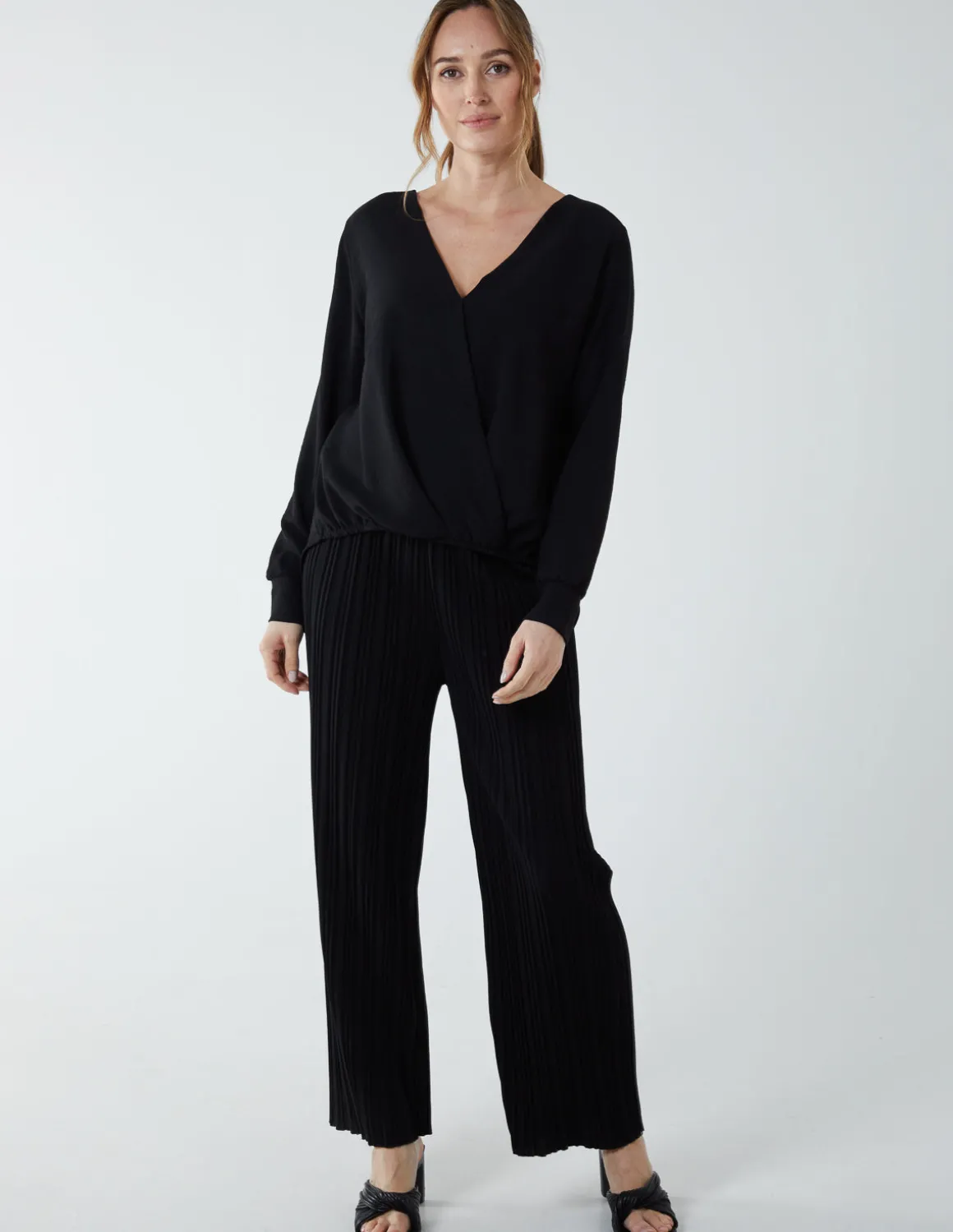 Crossover Woven Plain Blouse