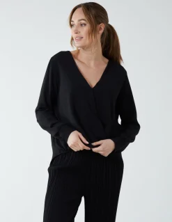 Crossover Woven Plain Blouse