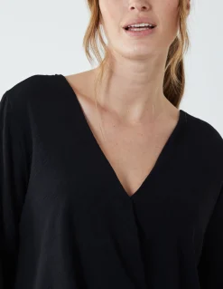 Crossover Woven Plain Blouse