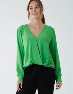 Crossover Woven Plain Blouse