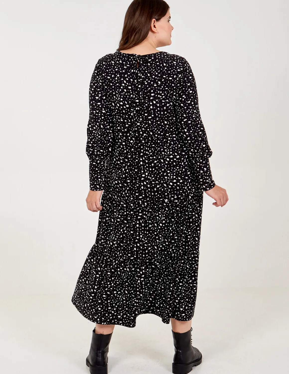 Curve Long Sleeve Smock Dress