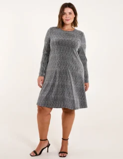 Curve Metallic Swing Dress