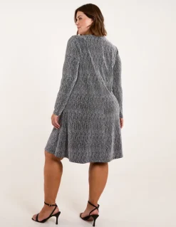 Curve Metallic Swing Dress