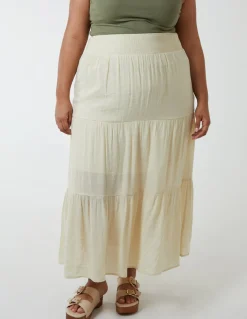 Curve Tiered Shirred Maxi Skirt