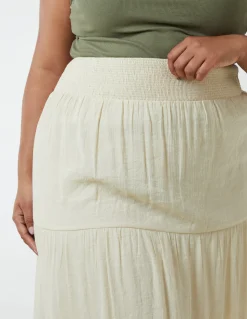 Curve Tiered Shirred Maxi Skirt