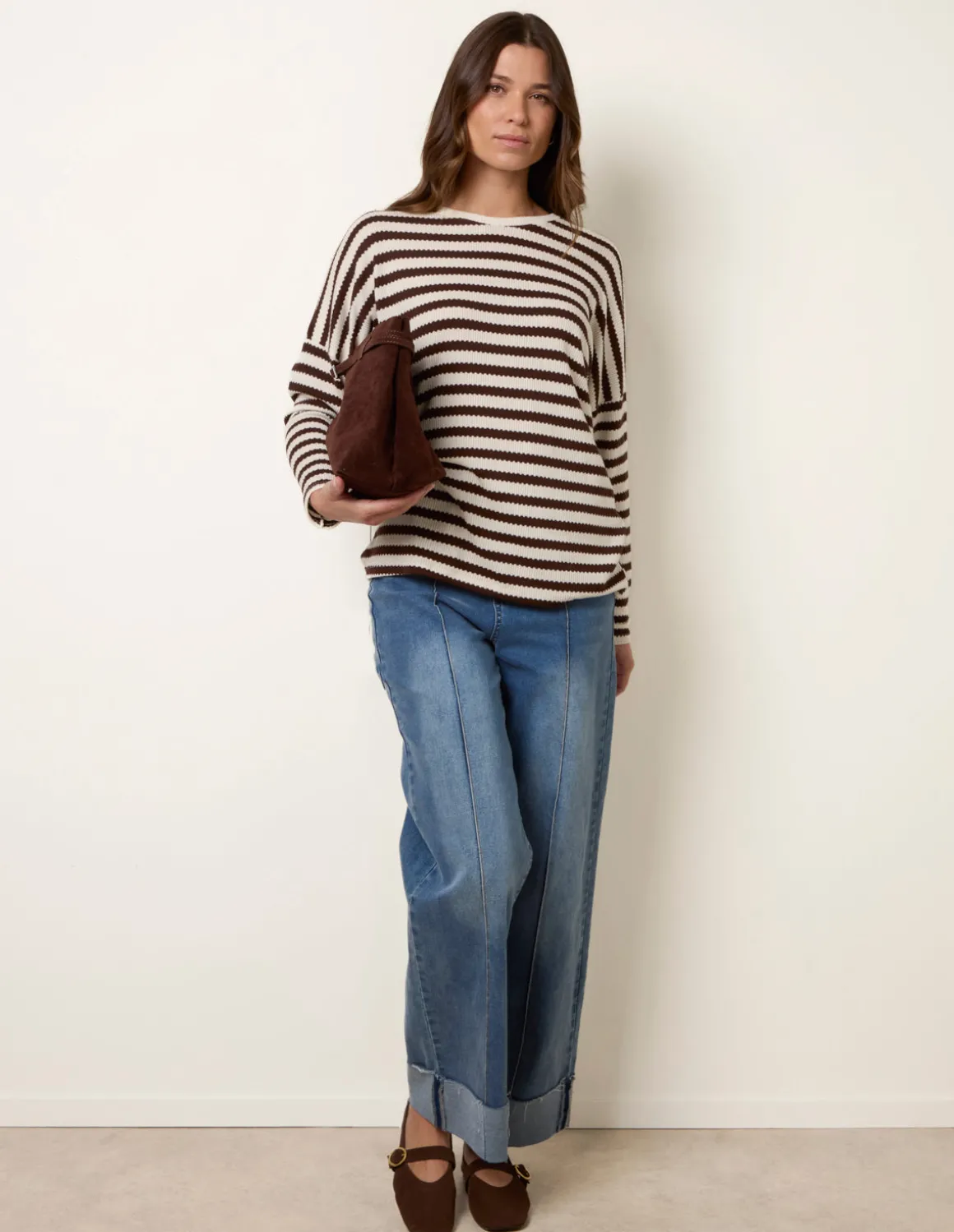 Cut and Sew Knit Stripe Top
