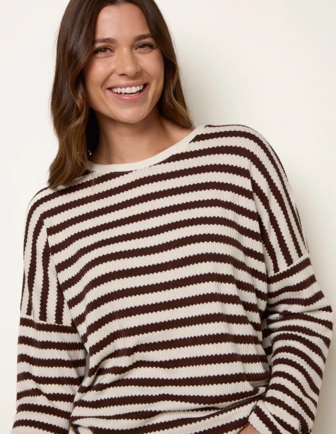 Cut and Sew Knit Stripe Top