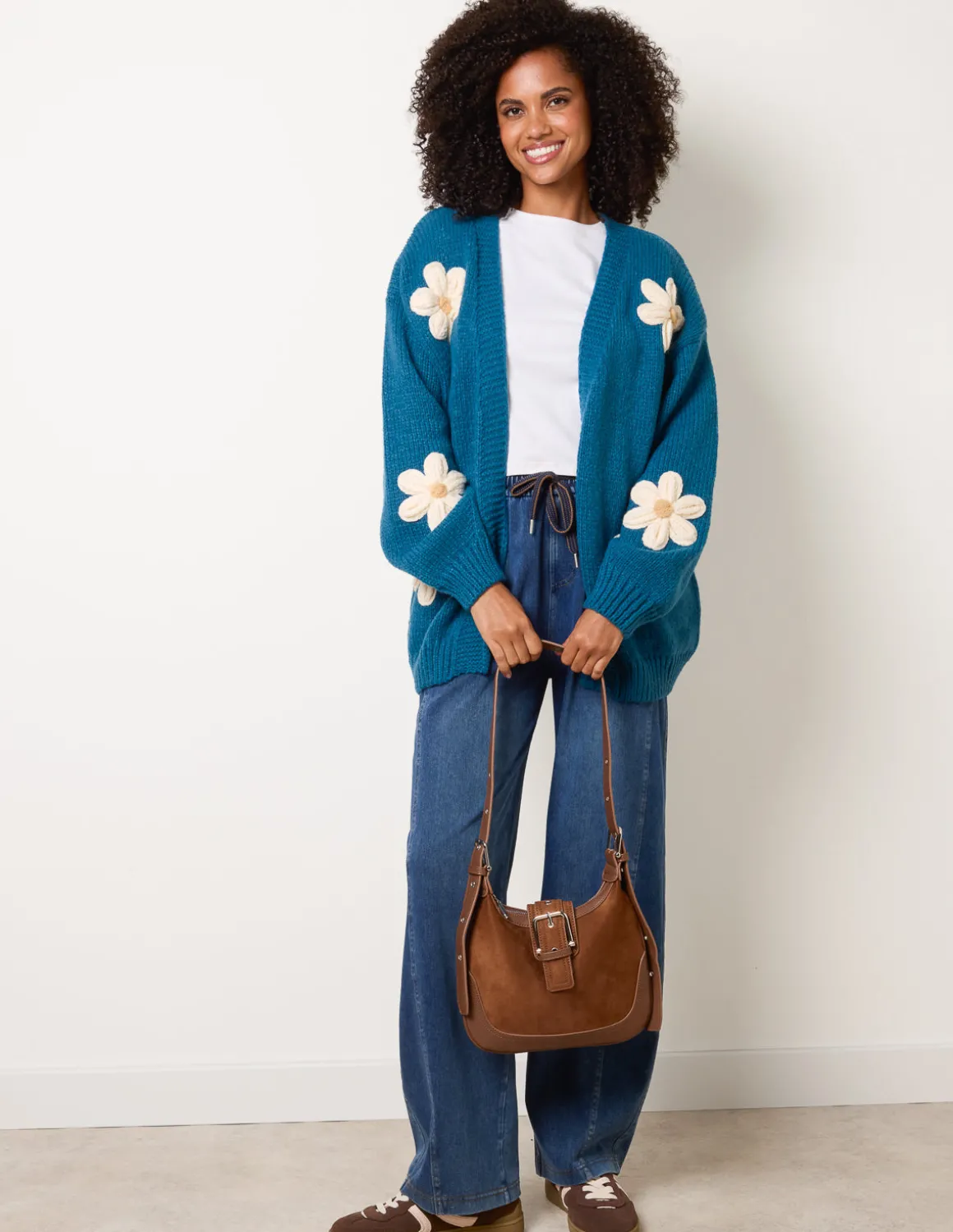 Daisy Large Flower Cardigan