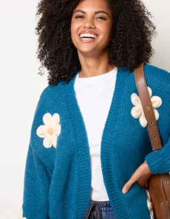 Daisy Large Flower Cardigan