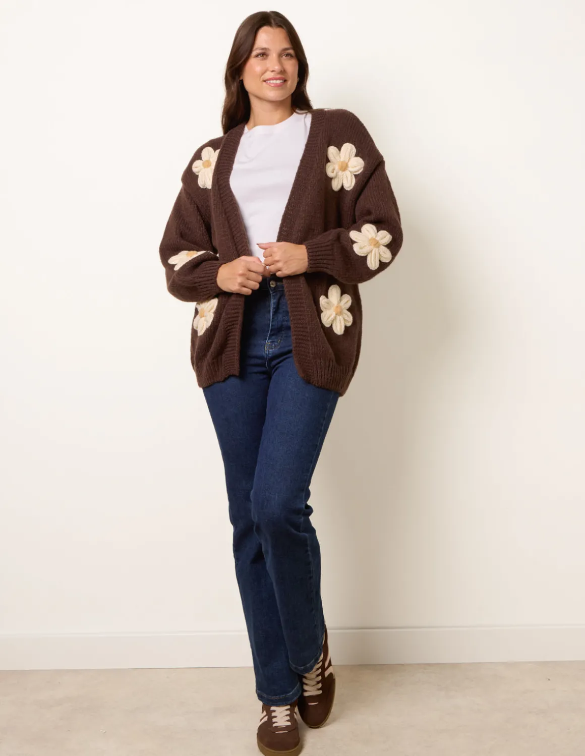 Daisy Large Flower Cardigan
