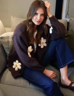 Daisy Large Flower Cardigan