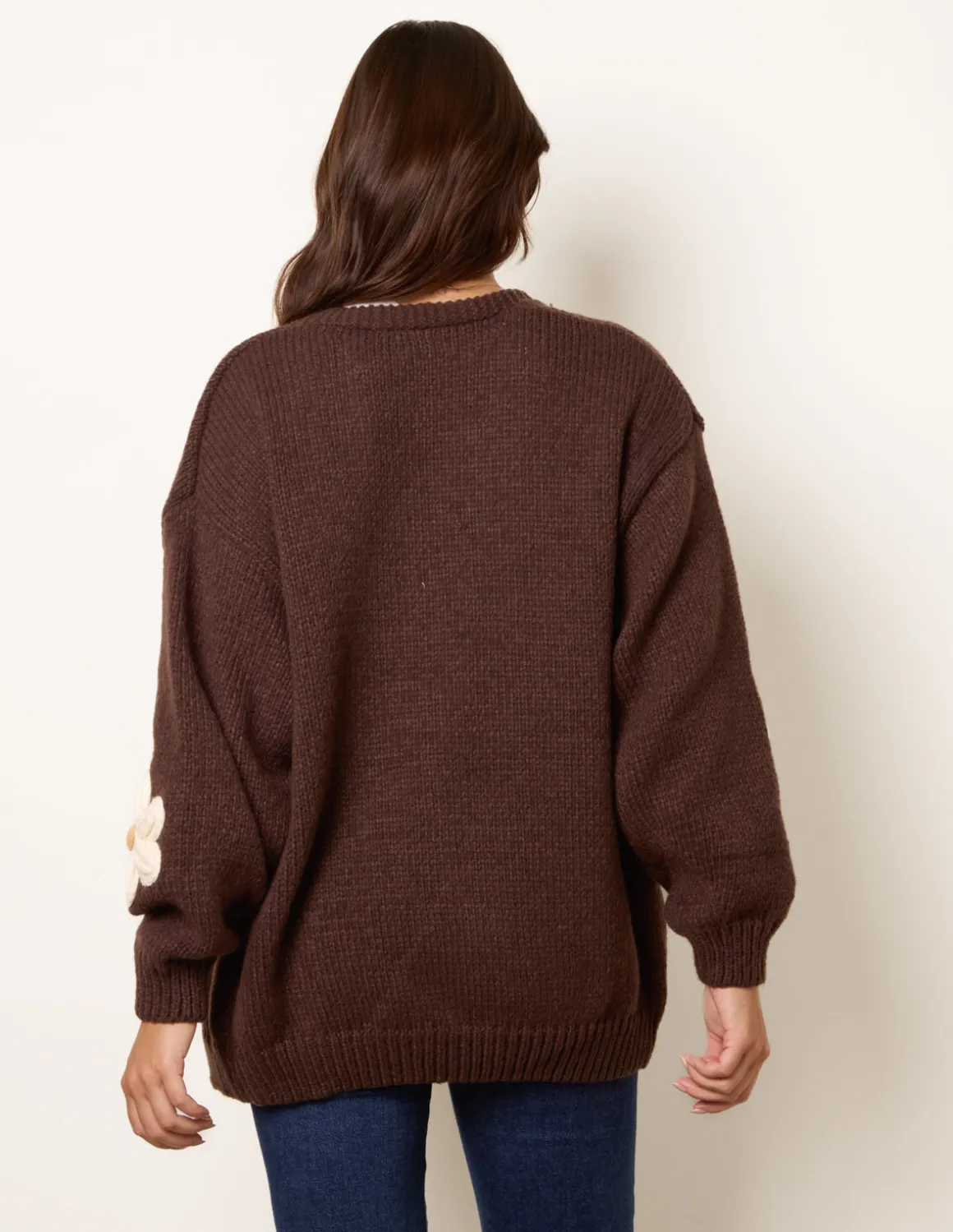 Daisy Large Flower Cardigan