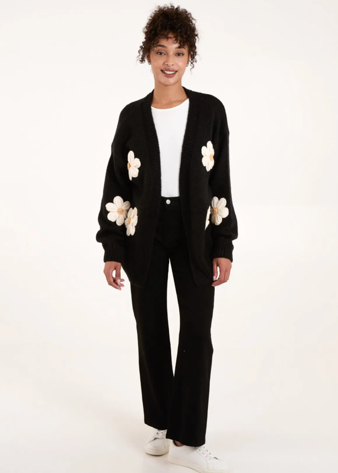 Daisy Large Flower Cardigan