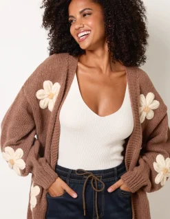 Daisy Large Flower Cardigan