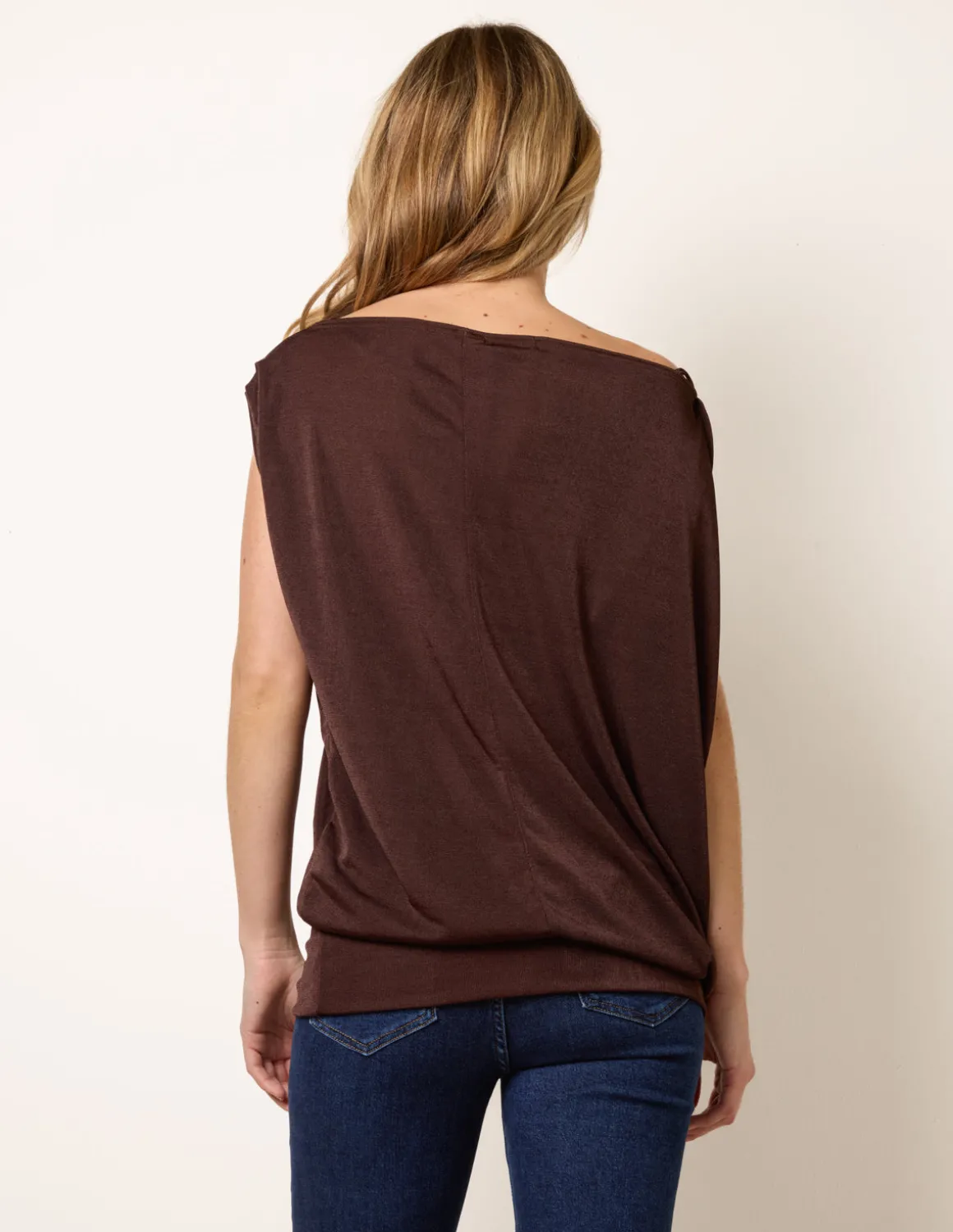 Deep Band Slinky Oversize Tunic Top