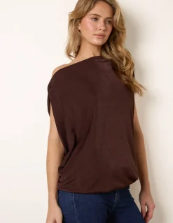 Deep Band Slinky Oversize Tunic Top