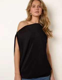 Deep Band Slinky Oversize Tunic Top