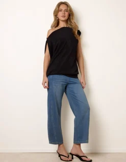 Deep Band Slinky Oversize Tunic Top
