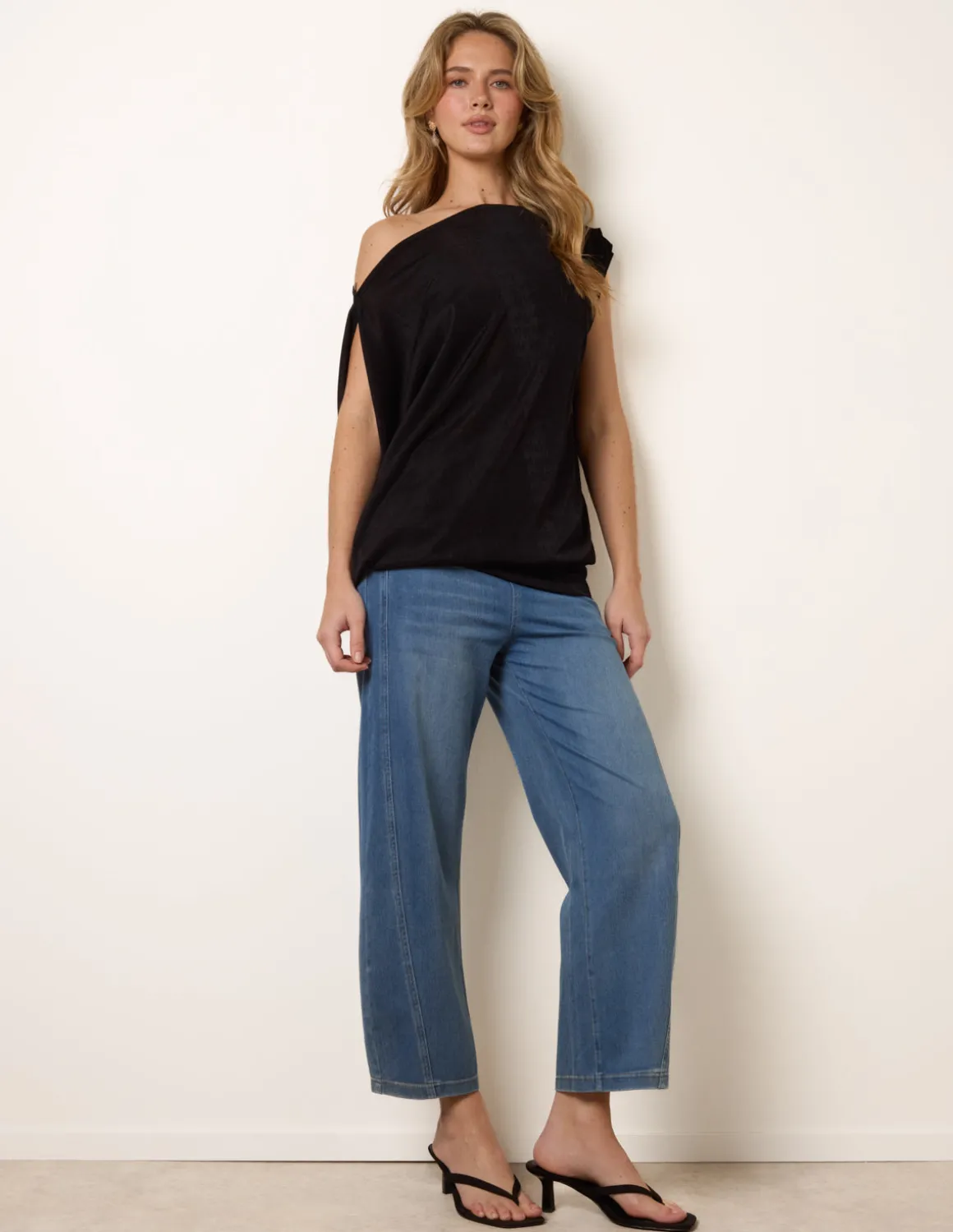 Deep Band Slinky Oversize Tunic Top