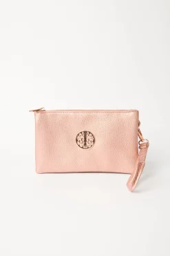 Detailed Zip Up Purse With Detachable Strap