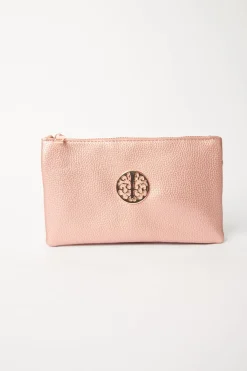 Detailed Zip Up Purse With Detachable Strap