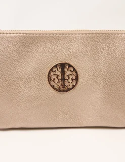 Detailed Zip Up Purse With Detachable Strap