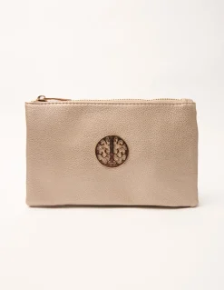 Detailed Zip Up Purse With Detachable Strap