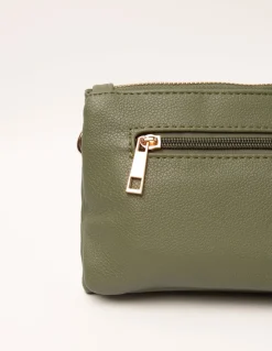 Detailed Zip Up Purse With Detachable Strap