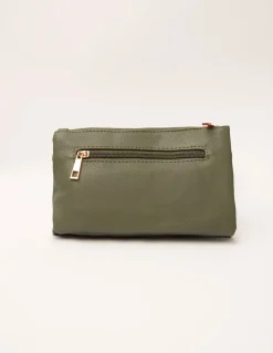 Detailed Zip Up Purse With Detachable Strap