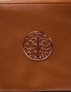 Detailed Zip Up Purse With Detachable Strap