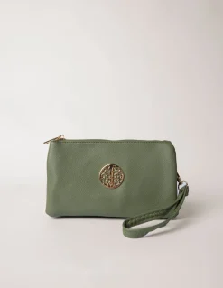 Detailed Zip Up Purse With Detachable Strap