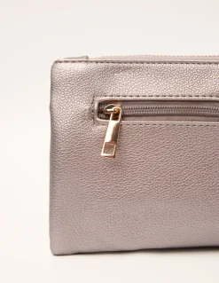 Detailed Zip Up Purse With Detachable Strap